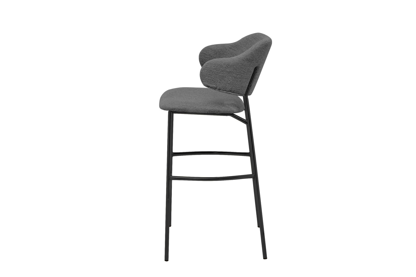 Chaise de bar Tracy Lot de 2 - 55x65x107 - Gris/noir - Alpin/métal