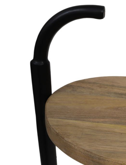 Table d'appoint - 30x30x63 - Naturel/noir - Bois de mangue/métal