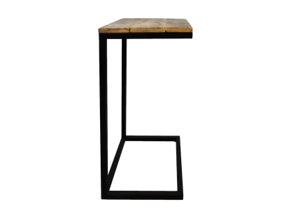 Table d'appoint Read - 38x30x65 - Naturel/noir - Bois de manguier/fer