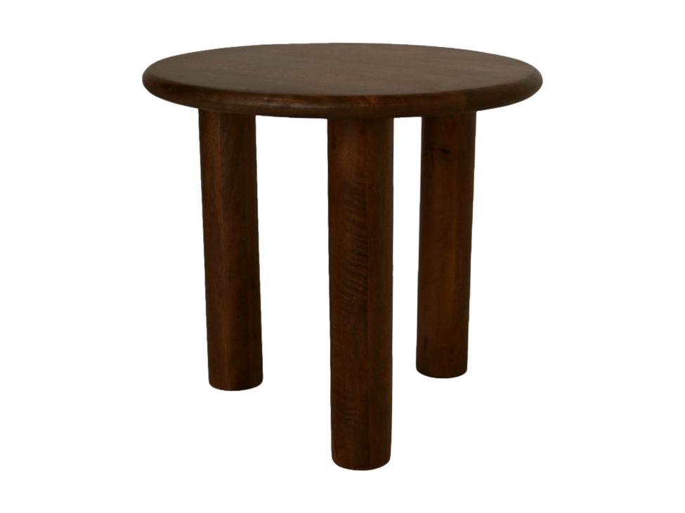 Table d'appoint ronde / 50x50x45 - marron - Bois de manguier