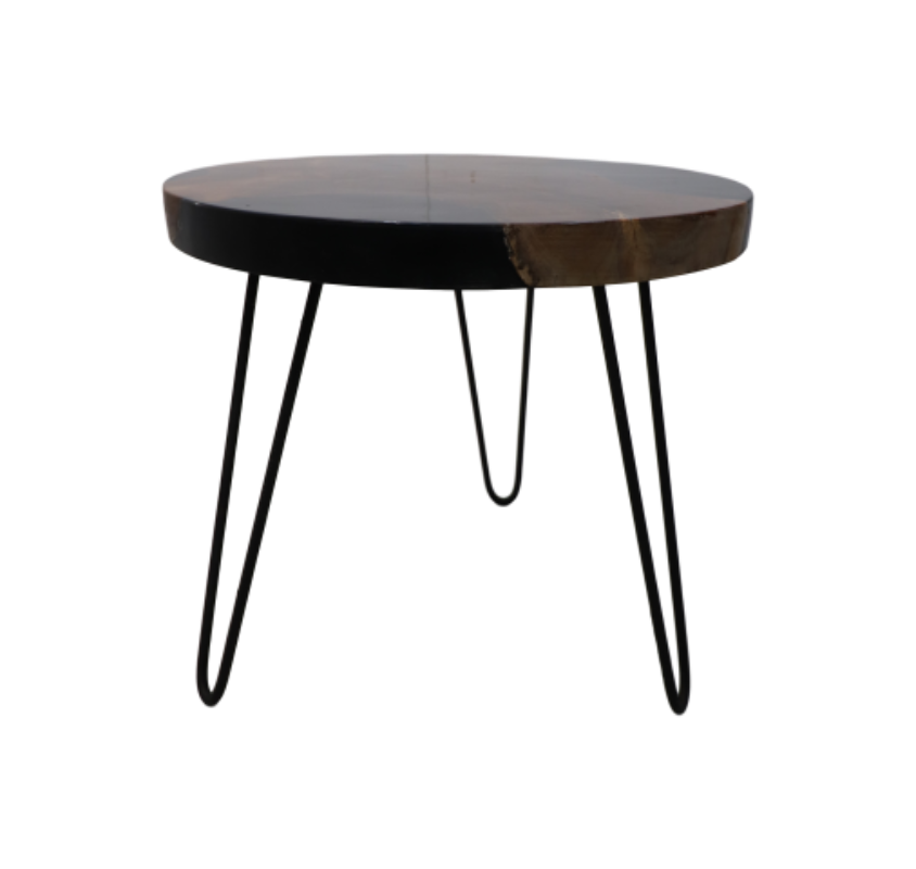 Table d'appoint ronde - ø50x45 - Teck/Epoxy