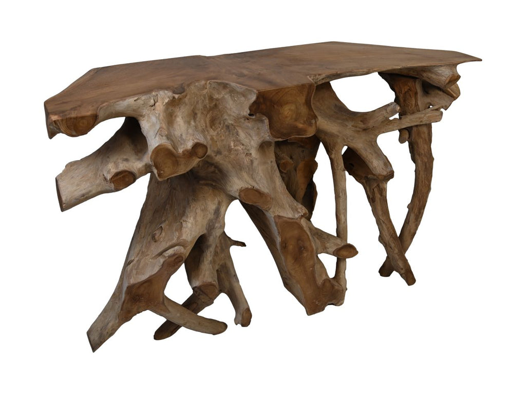 Table console - 100x40x75 - Naturel/blanchi - Teck