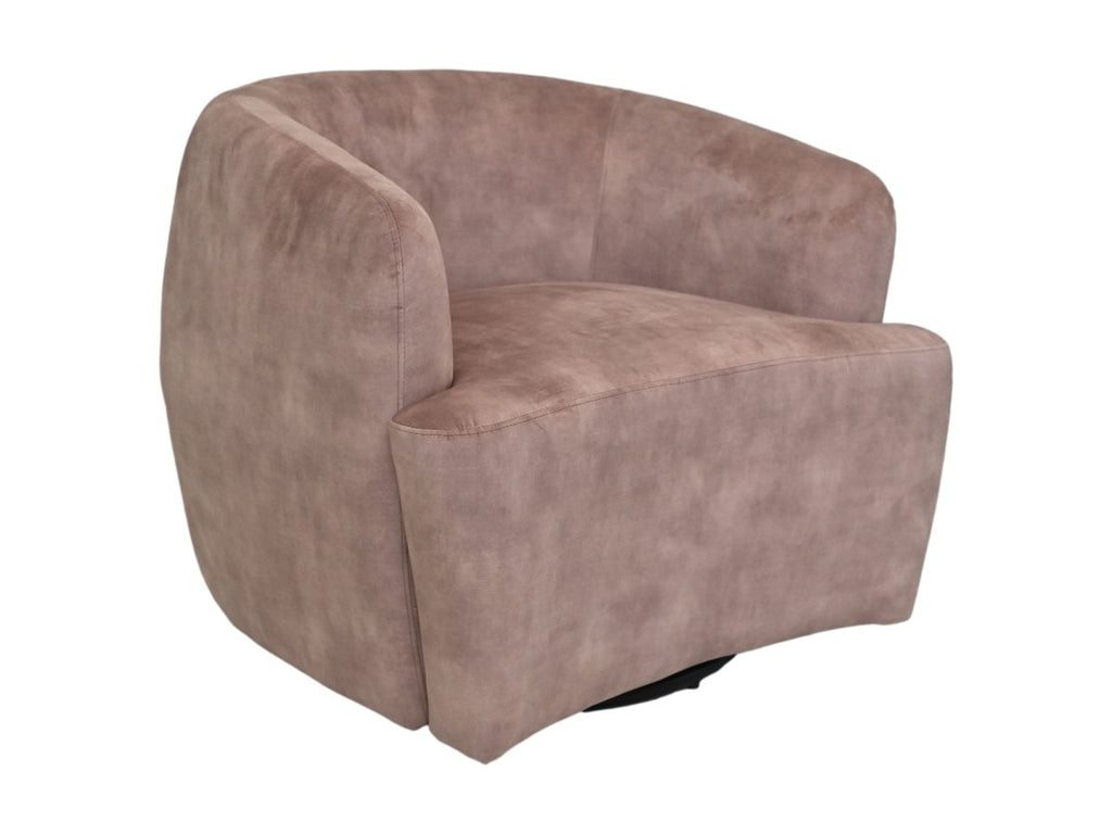 Fauteuil pivotant - beige/noir - Adore 10 - Velours/métal