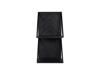 Étagère murale double - 30x20x60 - Noir - Manguier/fer