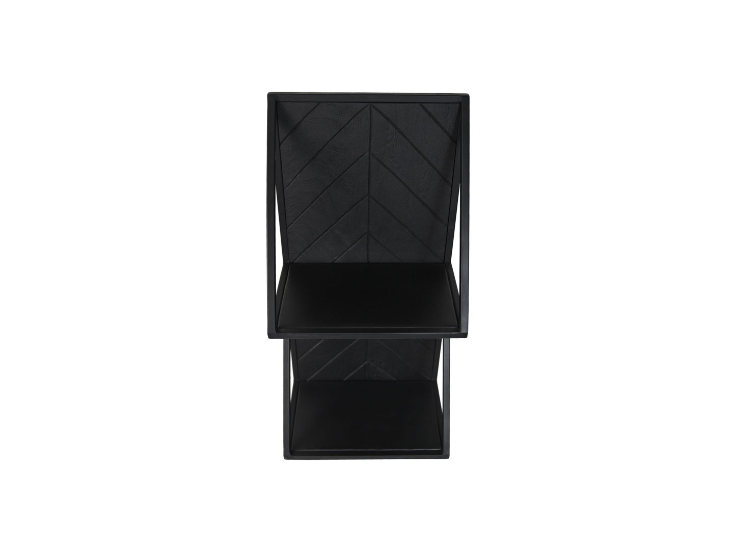 Étagère murale double - 30x20x60 - Noir - Manguier/fer