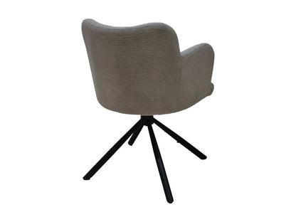 Chaise de salle à manger Bella - lot de 2 - 56x60x82 - Gris clair/noir - Tissu/métal