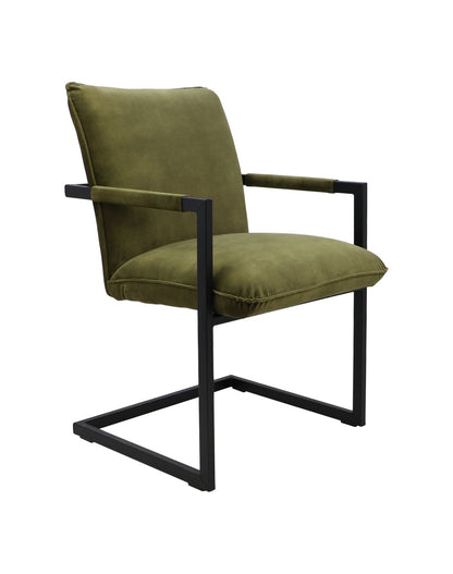 Chaise de salle à manger Boston - Vert mousse - Velours / métal - Lot de 2