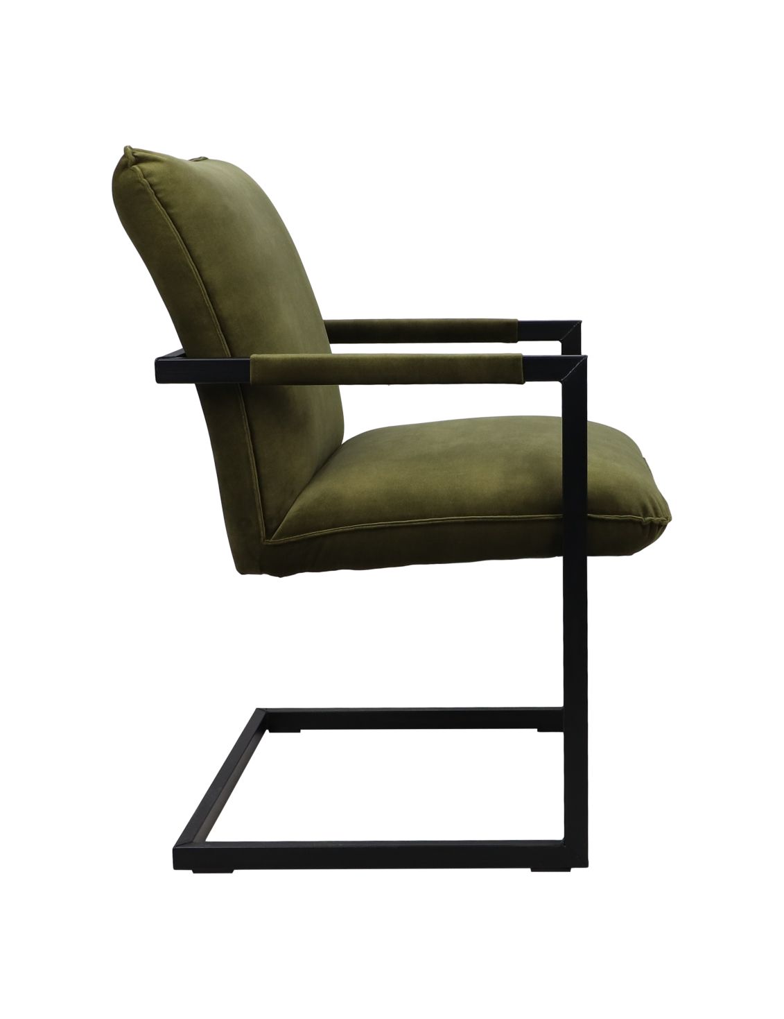 Chaise de salle à manger Boston - Vert mousse - Velours / métal - Lot de 2