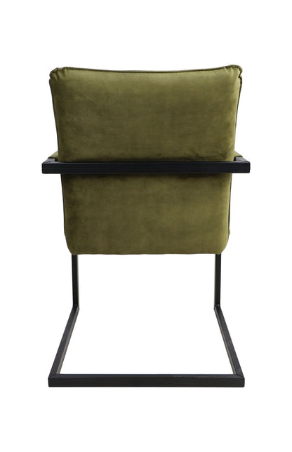 Chaise de salle à manger Boston - Vert mousse - Velours / métal - Lot de 2