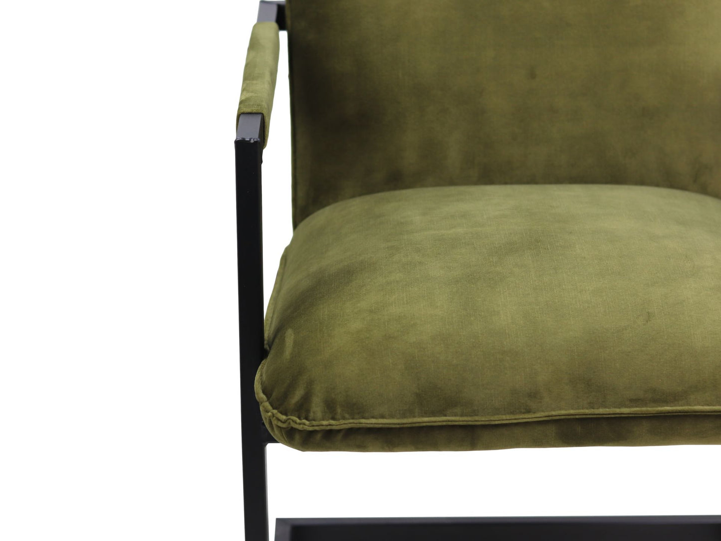 Chaise de salle à manger Boston - Vert mousse - Velours / métal - Lot de 2