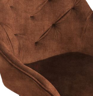 Chaise de salle à manger Liverpool - Velours/métal - Marron noisette - Lot de 2