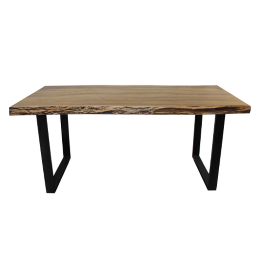 Table à manger SoHo - 175x90x77 - Naturel/noir - Bois d'acacia/fer