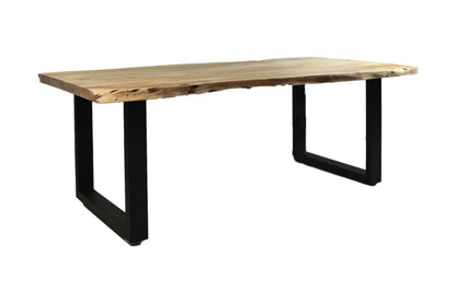 Table à manger SoHo - 220x100x77 - Naturel/noir - Acacia/métal