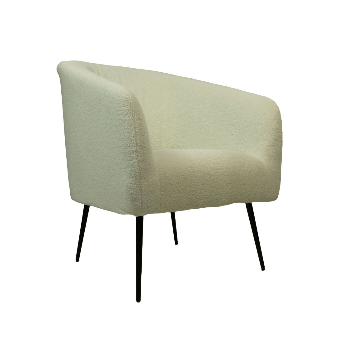 Fauteuil - 77x68x83 - Blanc/noir - Bouclé