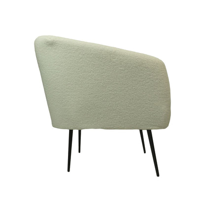 Fauteuil - 77x68x83 - Blanc/noir - Bouclé