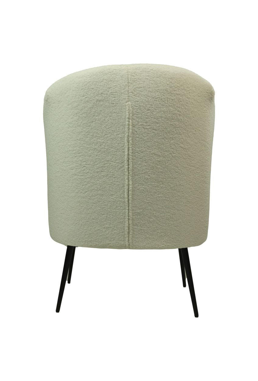 Fauteuil - 77x68x83 - Blanc/noir - Bouclé