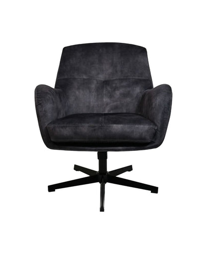 Fauteuil Cleveland - 75x73x88 - Gris/noir - Adore/métal