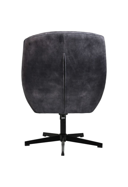 Fauteuil Cleveland - 75x73x88 - Gris/noir - Adore/métal