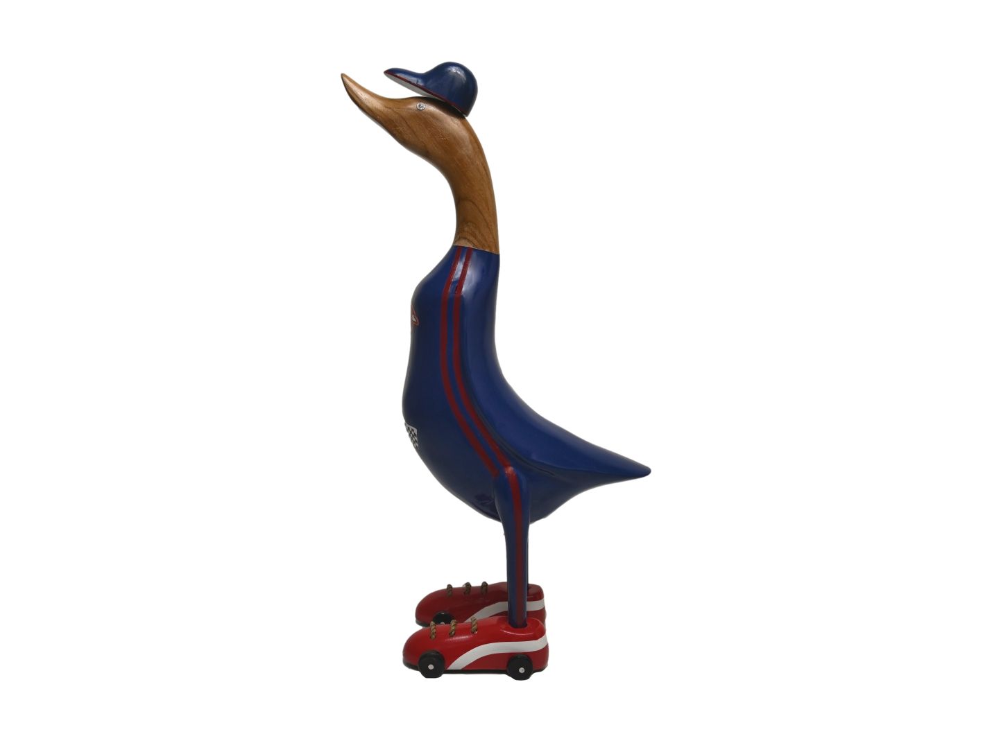 Canard de course Formule 1 - 25x18x48 - Naturel/bleu/rouge - Teck/bambou