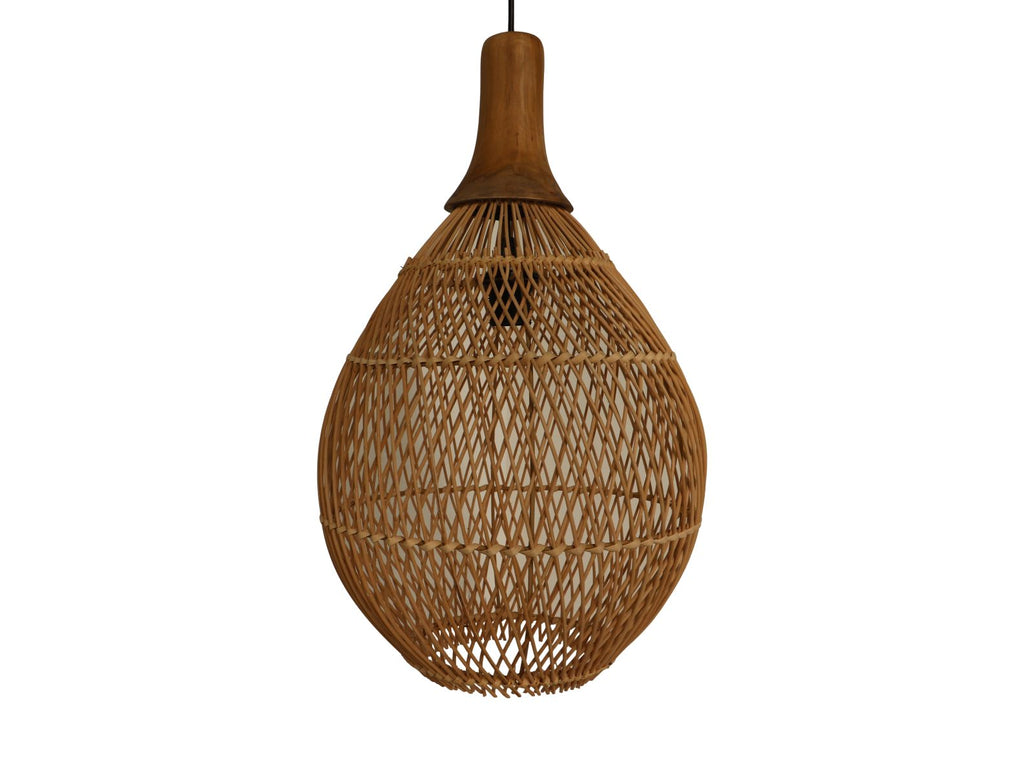 Suspension en rotin - 34x34x58 - Naturel - Rotin / teck