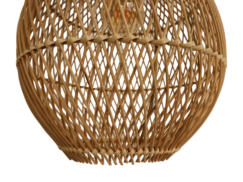 Suspension en rotin - 34x34x58 - Naturel - Rotin / teck