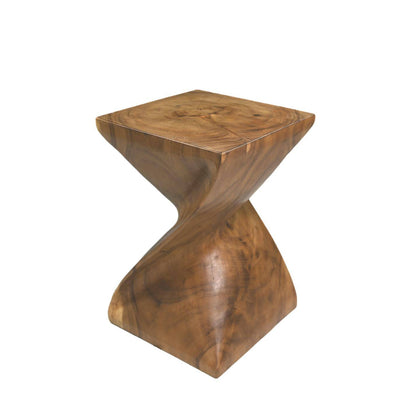 Collection HSM - Table d'appoint carrée en spirale - 30x30x43 - Naturel - Munggur