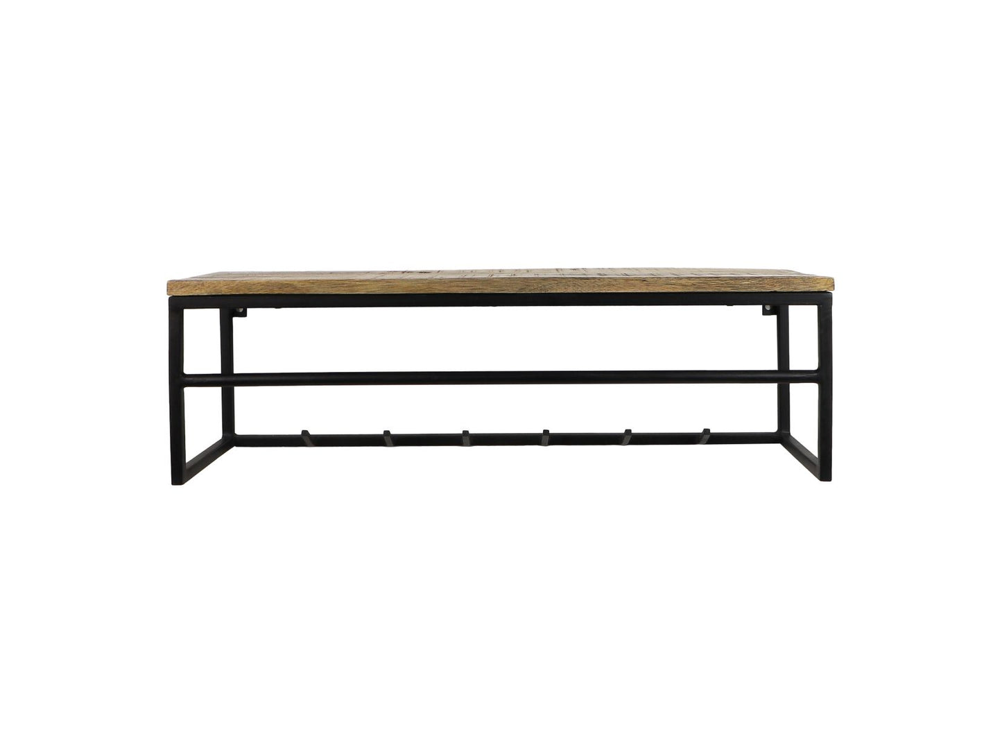 Porte-manteau - 80x25x25 - Naturel/noir - Bois de manguier/métal