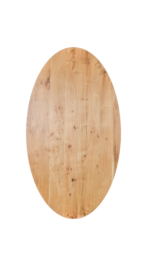 Plateau de table ovale Zurich - 180x100x3,8 - Naturel - Bois d'acacia