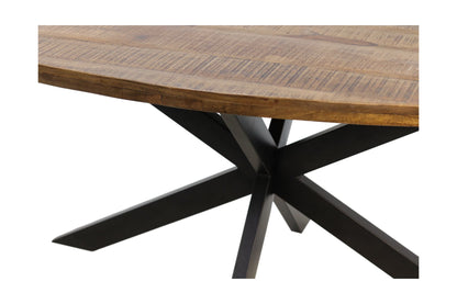 Table à manger ovale Melbourne - 160x90x76 - naturel - manguier/fer