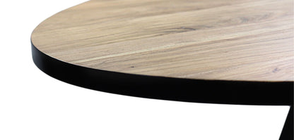 Table à manger ovale Milano - 180x100x76 - Naturel/noir - Bois d'acasia/fer