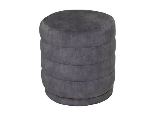 Pouf Rings - 45x45x40 - Gris dauphin - Adore 180 - Velours