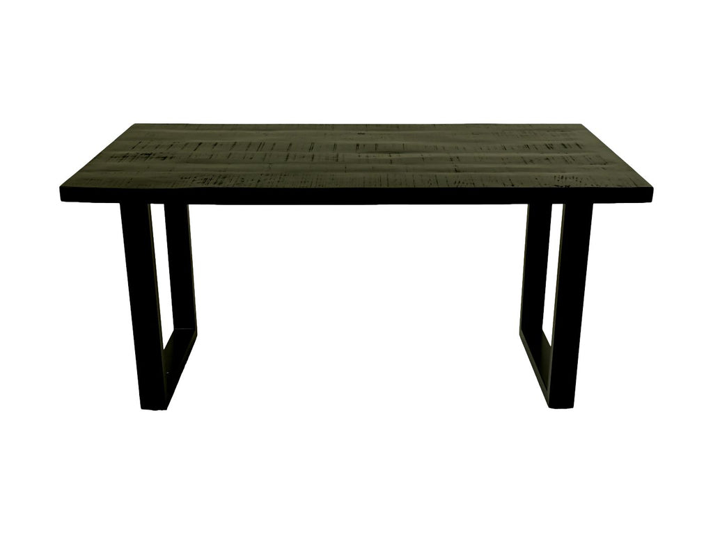 Table à manger rectangulaire Melbourne - 180x90x77 - noir - Bois de manguier/métal