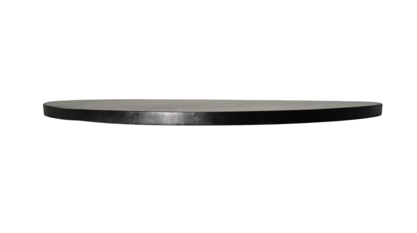 Plateau de table rond - ø140x3,8 - Noir - Bois de manguier