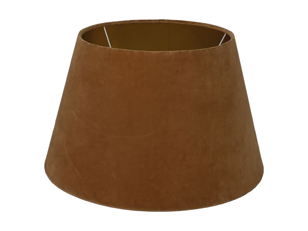 Abat-jour conique rond - ø35-ø52x32 - Beige/or - Velours