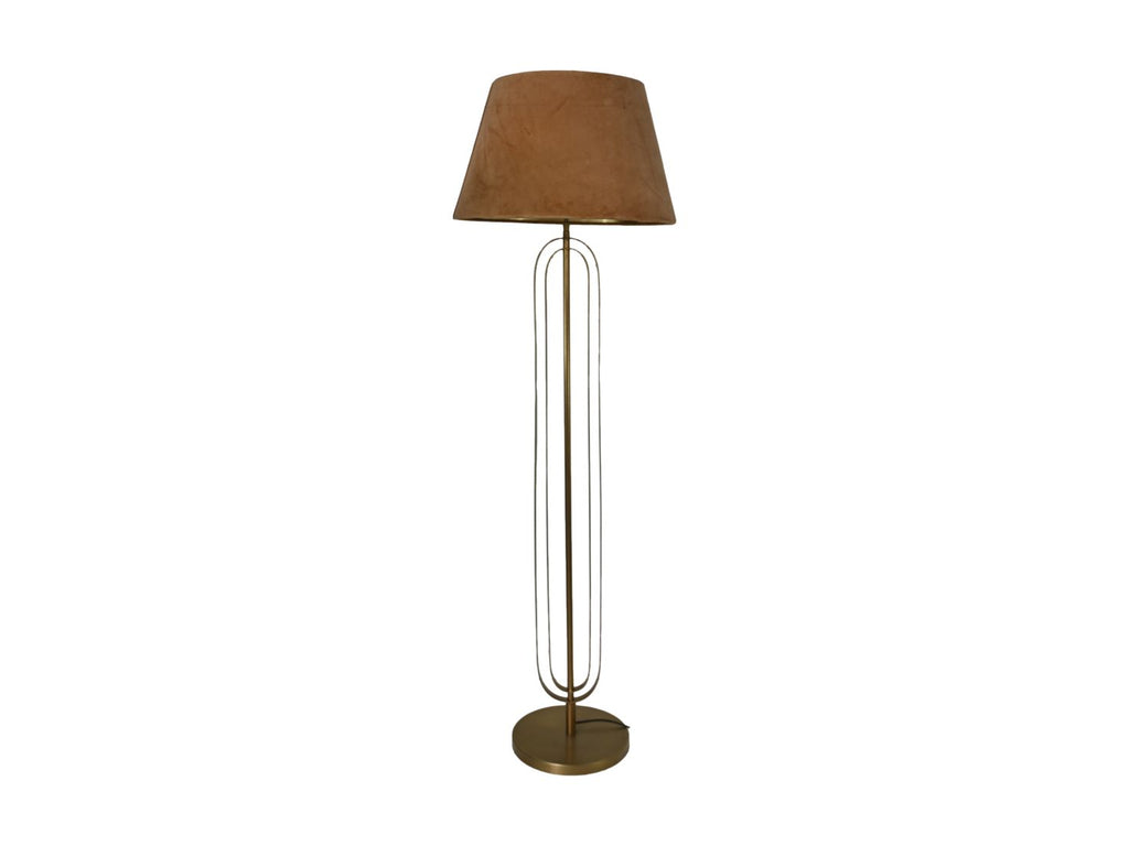 Abat-jour conique rond - ø35-ø52x32 - Beige/or - Velours