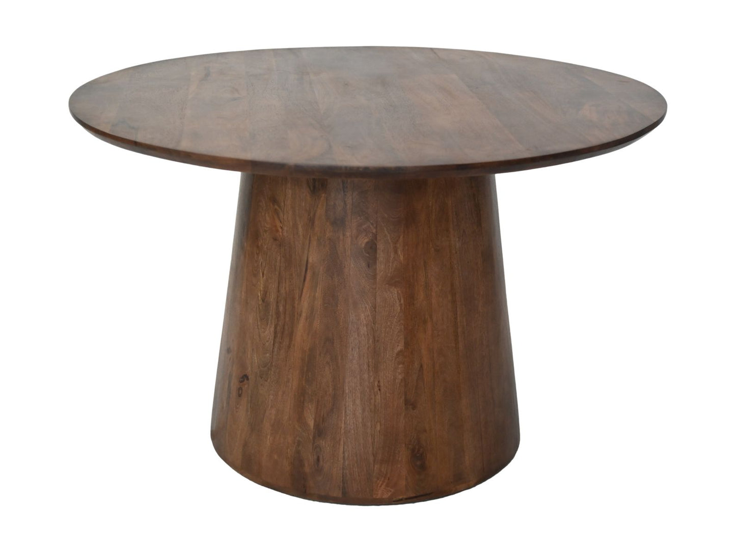 Table à manger ronde Drum - 140x140x77 - Marron - Bois de manguier