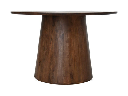 Table à manger ronde Drum - 140x140x77 - Marron - Bois de manguier