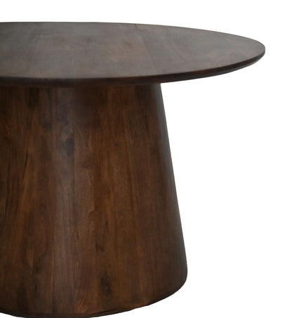 Table à manger ronde Drum - 140x140x77 - Marron - Bois de manguier