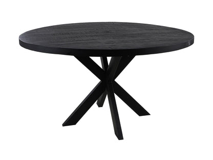 Table à manger ronde Melbourne - ø100 cm - bois de manguier/fer