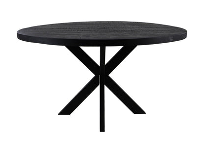 Table à manger ronde Melbourne - ø100 cm - bois de manguier/fer