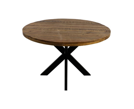 Table à manger ronde Melbourne - ø150 cm - bois de manguier/fer