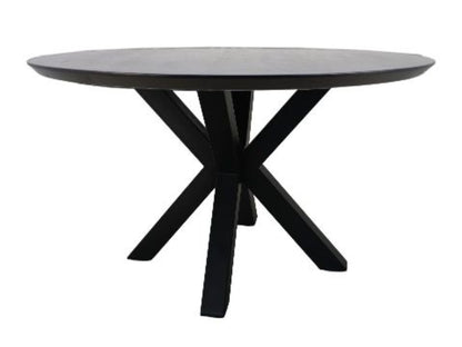 Table ronde Zurich - ø140x76 - Noir - Bois de manguier/métal