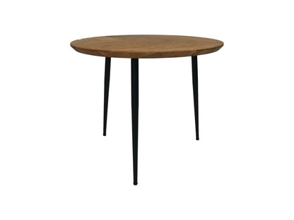 Table basse Fishbone - 60x60x49 - Naturel/noir - Chêne/métal