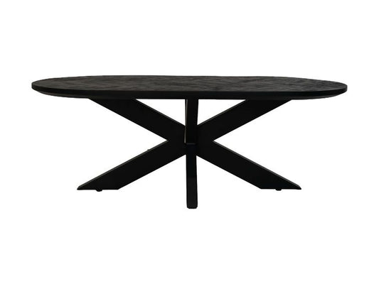 table basse Verona - 120x60x44 - Noir - Bois de manguier/métal