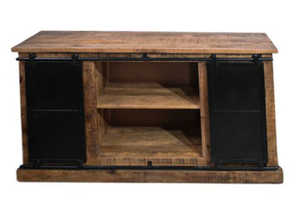 Buffet Melbourne - 140x43x85 - Naturel/noir - Bois de manguier rustique/fer