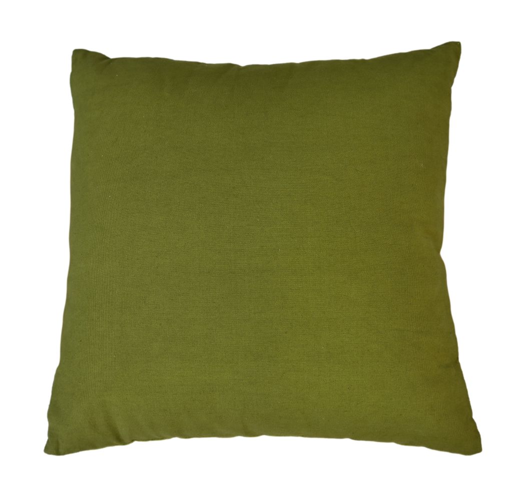 Coussin imprimé - 45x45 - Vert olive/or - Velours