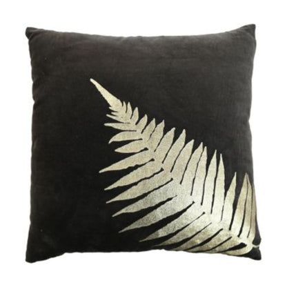 Coussin avec imprimé - 45x45 - Noir/or - Velours