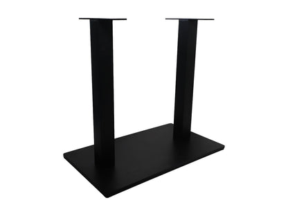 Pied de table pilier double - 80x45x72 - Laqué noir - Métal