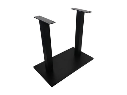 Pied de table pilier double - 80x45x72 - Laqué noir - Métal