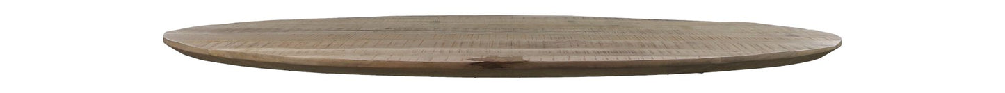 Plateau de table Bern ovale - 180x100x3,5 - Naturel - Bord suisse - Bois de manguier